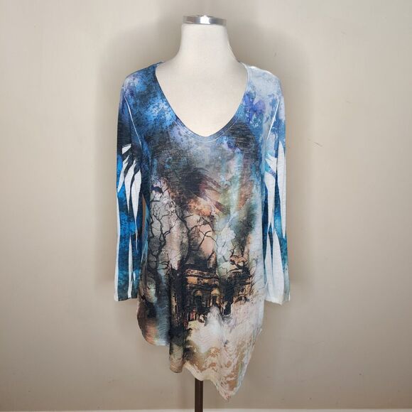 Impulse California Tunic Full Moon Bats Dark Moody Goth - Picture 1 of 10